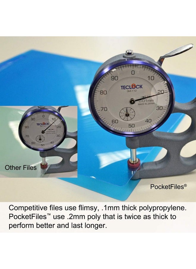 ألتيميت أوفيس جيوب مشروع مجلد المستندات الشفاف من Pocketfile بحجم حرف 3Rdcut في 6 ألوان متنوعة مجموعة من 18 قطعة  - Image 5