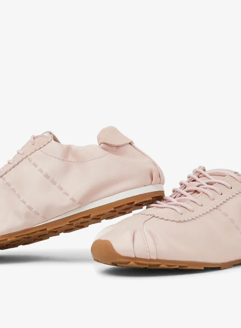 Styli Pink Plain Satin Fitted Cuff Sneakers