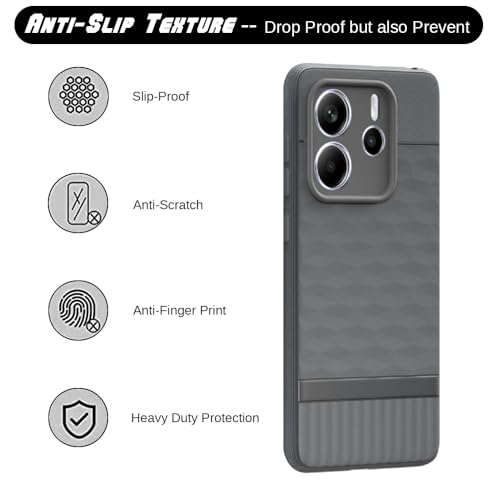 Casotec Shockproof Case for Mi Redmi Note 14 5G | Full Camera Protection | TPU Flexible Back Cover for Mi Redmi Note 14 5G (Graphite Grey) - Image 5