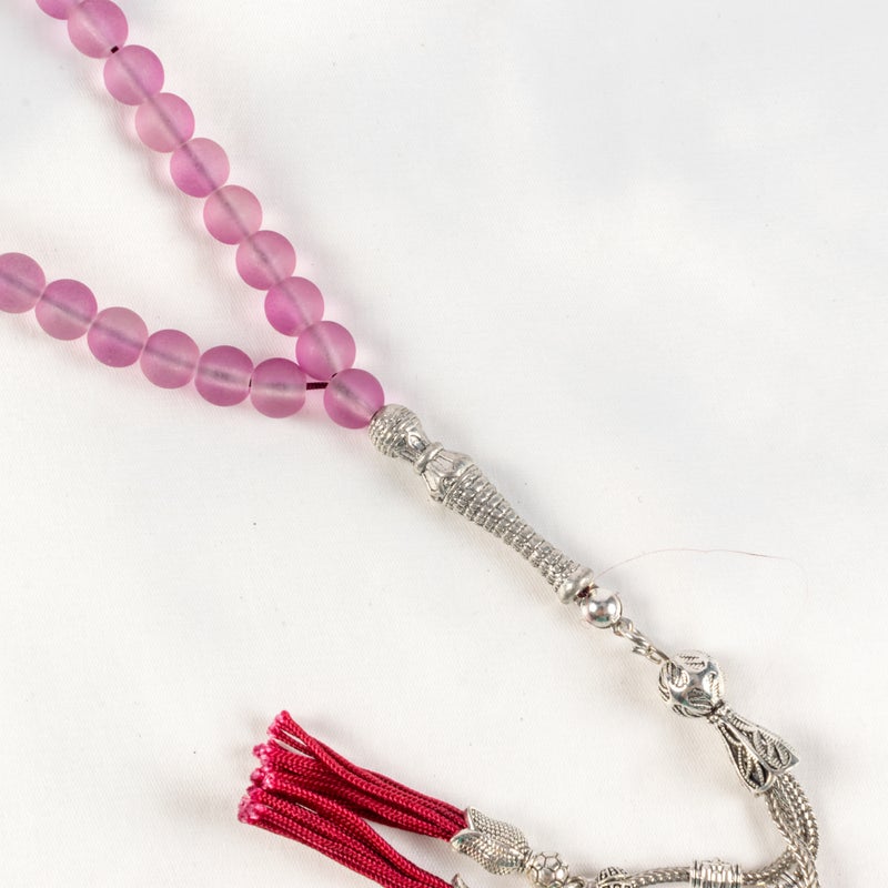 سبحة من حجر الأوبال البينك الخلاب من 33 حبة - Image 3