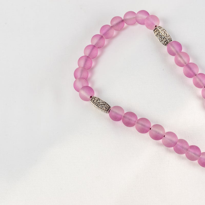 سبحة من حجر الأوبال البينك الخلاب من 33 حبة - Image 2