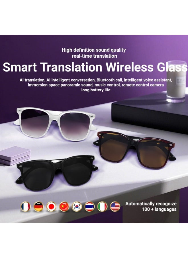 Generic Ai Translation Bluetooth Glasses Multi-Language Real-Time Translation Glasses Listen To Music And Make Calls Smart Uv-Proof Sunglasses  - Image 4