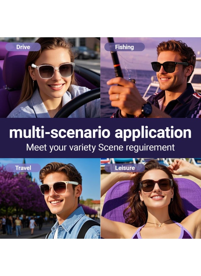 Ai Translation Bluetooth Glasses Multi-Language Real-Time Translation Glasses Listen To Music And Make Calls Smart Uv-Proof Sunglasses