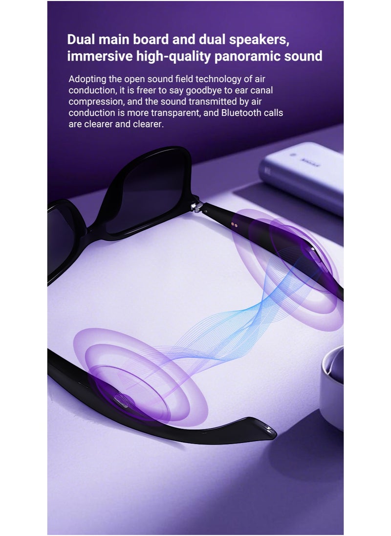 Ai Translation Bluetooth Glasses Multi-Language Real-Time Translation Glasses Listen To Music And Make Calls Smart Uv-Proof Sunglasses