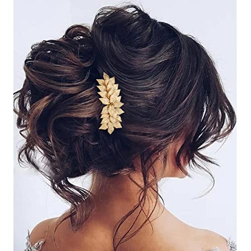 Gorais Gold Leaf Wedding Hair Comb Leaves Bridal Hair Piece Bride Hair Accessories for Women and Girls - Image 4