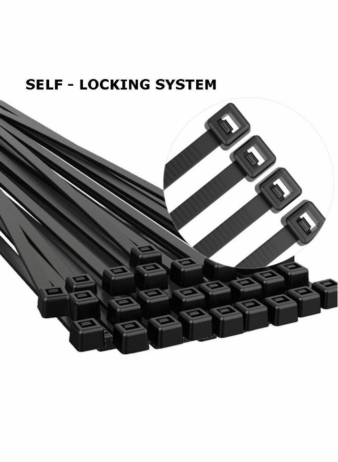Loquat Black Cable Ties  100 mm 2.5 mm,4 Premium Tie Wraps Self Locking Small Nylon Zip Ties for Home Office Garage and Workshop 1000 Pack - Image 3