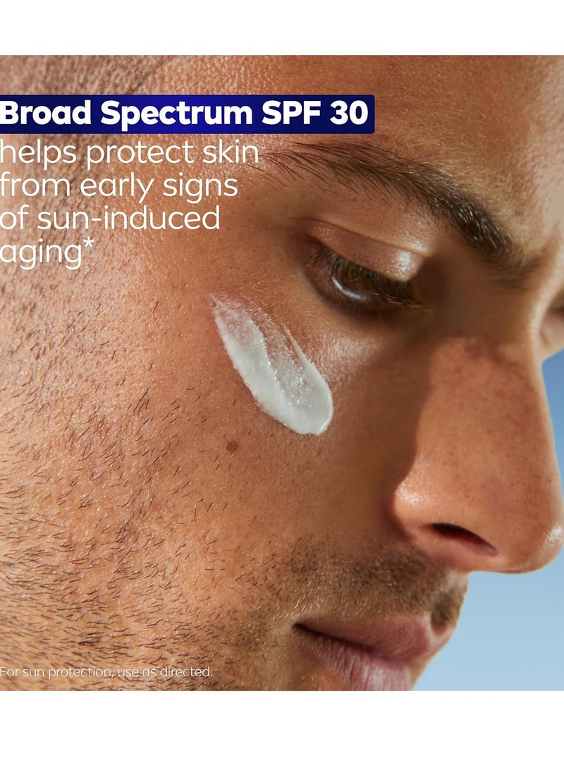 NIVEA MEN - NIVEA MEN Age Defense Daily Face Moisturizer with Broad Spectrum SPF 30 Sunscreen, Pro-Retinol and Hyaluronic Acid, Beard-Friendly Face Lotion Helps Defend Against UVA/UVB Rays, 1.7 Fl Oz Bottle - Image 1