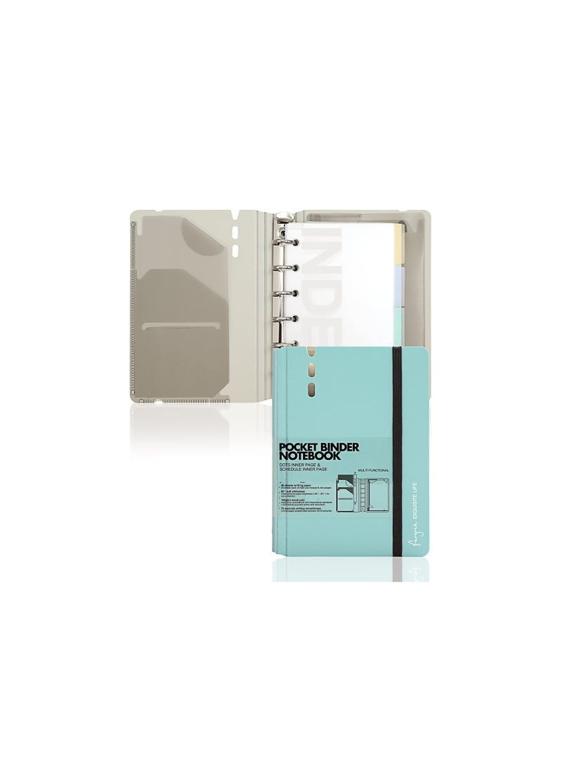 SYOSI Hardcover Spiral Binder Notebook, Refillable Small Spiral Notebooks Mini Cute Small Hardcover College Notepad Office School Supplies,  for Work Planning with Dividers, 4x5.7 Inch, Blue (2 Pack) - Image 1