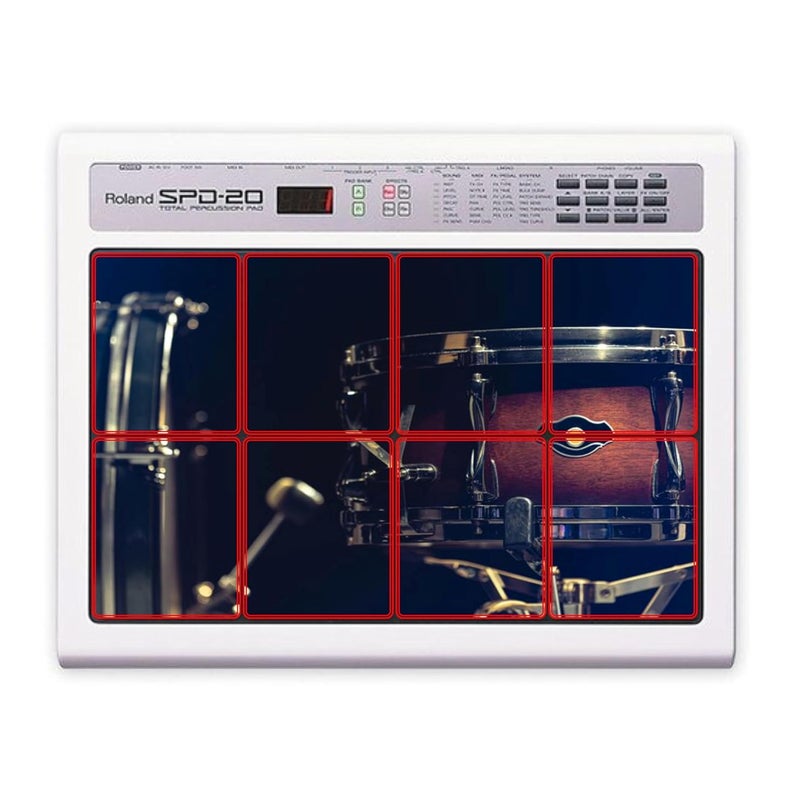 RHYTHM PRO مجموعة ملصقات درام سيت من الفينيل مقاومة للماء مجموعة من 8 قطع متوافقة مع رولاند أوكتاباد SPD20X/SPD-20PRO/SPD-30. - Image 1