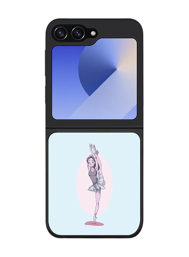 Stylizedd Rugged Black edge case for Samsung Galaxy Z Flip7 FE, Slim fit Soft Case Flexible Rubber Edges Anti Drop TPU Gel Thin Cover -  Flying Ballerina - Image 1