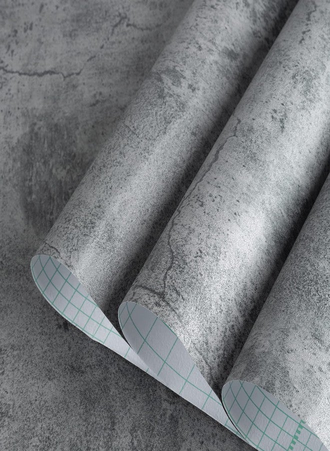 TOTIO Gray Concrete Wallpaper Peel Stick Matte Thick 16x354 inch Cement Contact Paper for Countertop Waterproof Oil Proof Self Adhesive Furniture Stickers Kitchen Counter Shelf Liner Wall Vinyl Decorative - Image 5