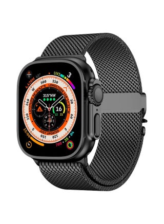 Titanium Milanese Mesh Loop for Apple Watch Band 49mm 46mm 45mm 44mm Men Women, Breathable Replacement Strap with Adjustable Parachute-style Buckle for iWatch Ultra 2/SE/Series 10 9 8 7 6 5 4, Black - pzsku/Z0D510D75A1A3F4BC785BZ/45/_/1739869122/e8f5fa2a-2f6b-45af-9747-3396112fffd4