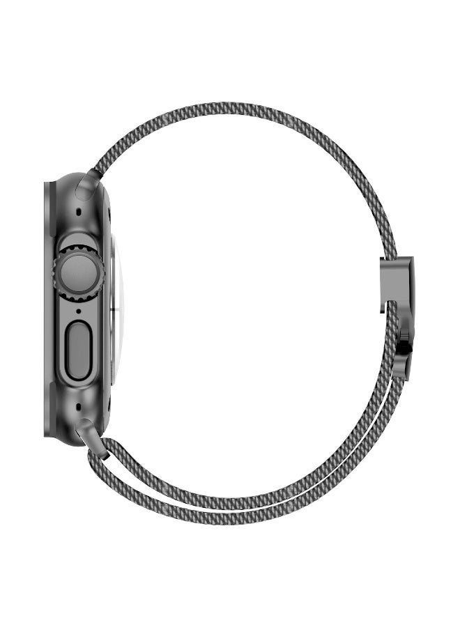 Topleo Titanium Milanese Mesh Loop for Apple Watch Band 49mm 46mm 45mm 44mm Men Women, Breathable Replacement Strap with Adjustable Parachute-style Buckle for iWatch Ultra 2/SE/Series 10 9 8 7 6 5 4, Black  - Image 3