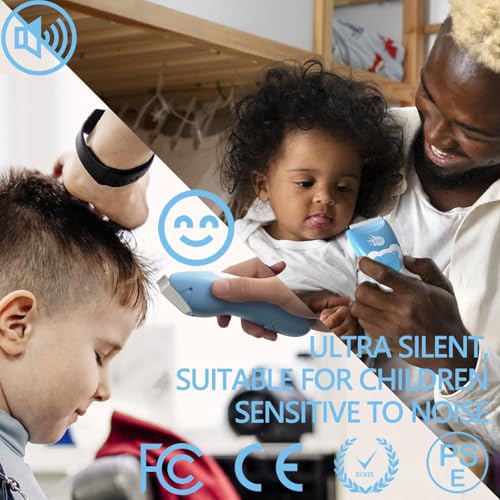 FBO Baby Hair Clipper Professional Quiet Waterproof Painless Body Hair Trimmer MultiPurpose Grooming Kit for Infants Toddlers Adults Home and Salon Use Blue Bear - Image 3