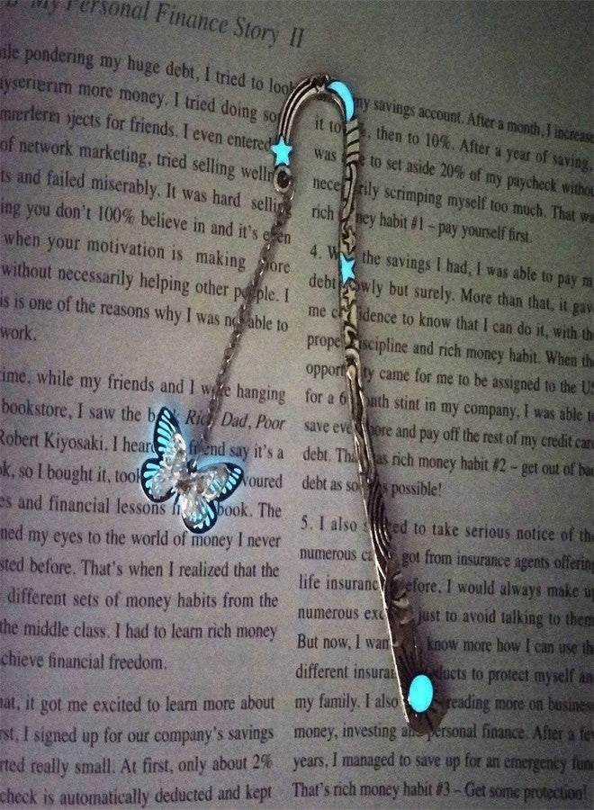 Mshion Luminous Bookmark, Retro Glow in The Dark Reading Bookmarks for Women Men Lovers,Book Markers with Pendant Holiday Gifts - Image 4
