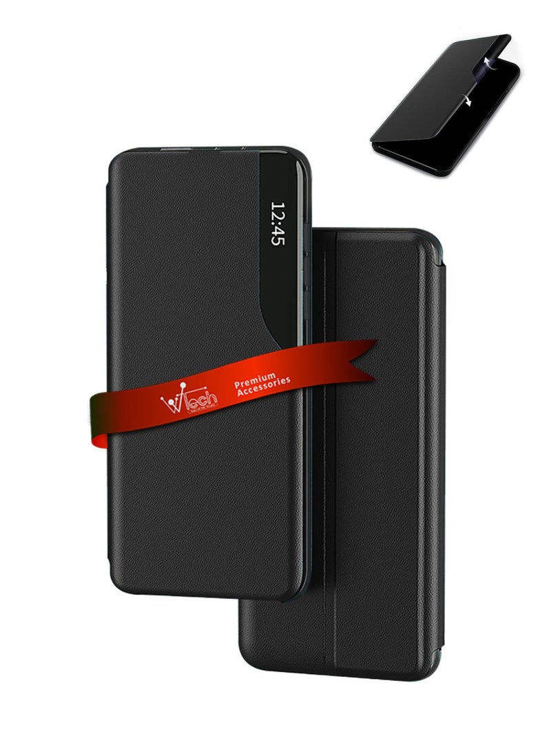 Wtech Smart Mirror Window Flip Phone Case Auto Sleep Wake Cover For Huawei Pura 70 5G 2024 Black - Image 1