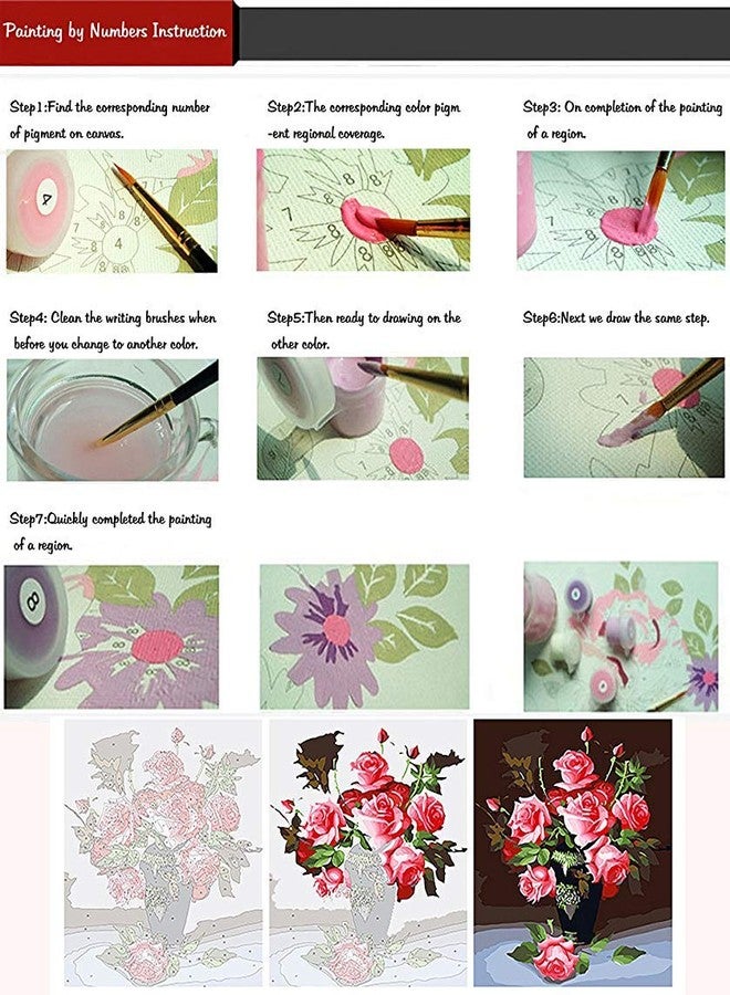 HASTHIP Diy Oil Painting, Acrylic Figures Painting, Paint By Number Adult With 3X Magnifier Card, Printed, Multicolor - Image 5