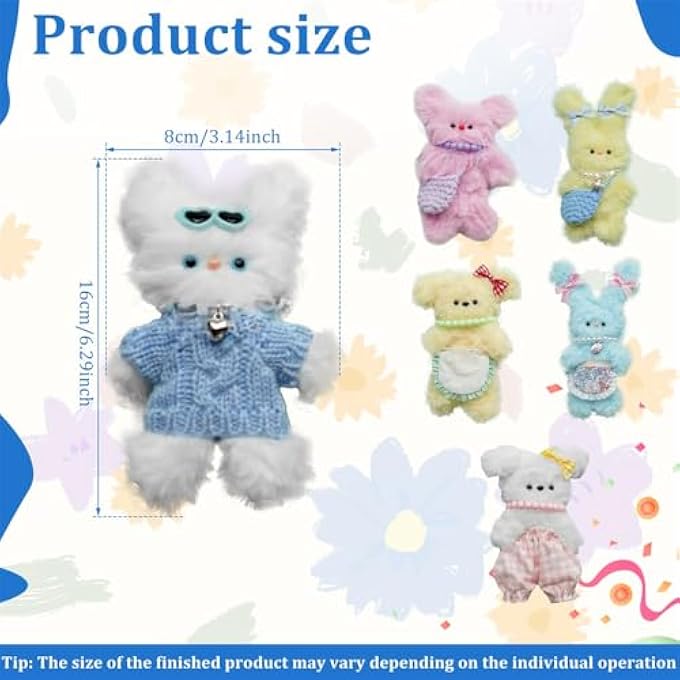 6PCS PIPE CLEANERS SET, PLUSH CRAFT KIT FOR BEGINNERS, IDEAL FOR DOG & BEAR ANIMAL DIY CRAFTS - Image 3