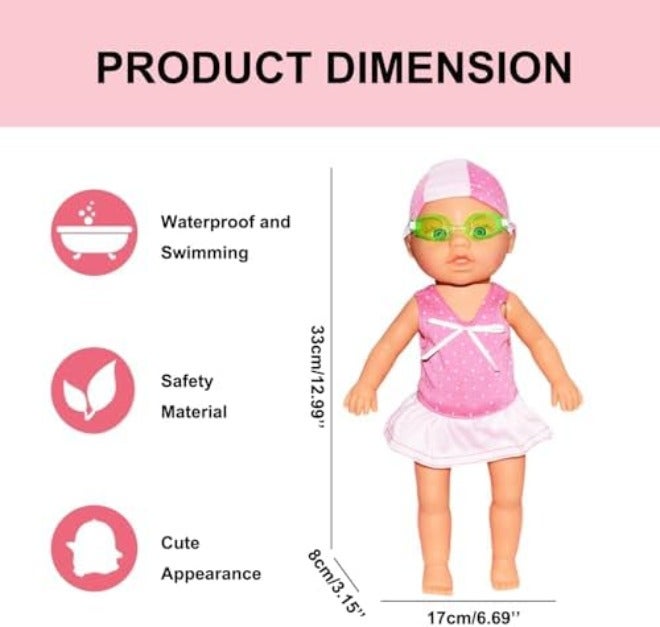 WesGen Swimming Baby Toy, Waterproof Electric Water Toy for Pool - Pink  B - Image 3