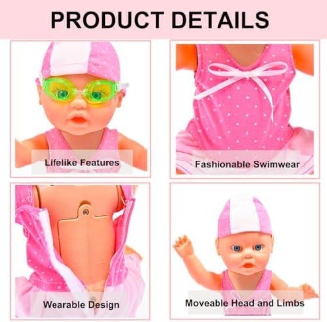 WesGen Swimming Baby Toy, Waterproof Electric Water Toy for Pool - Pink  B - Image 4