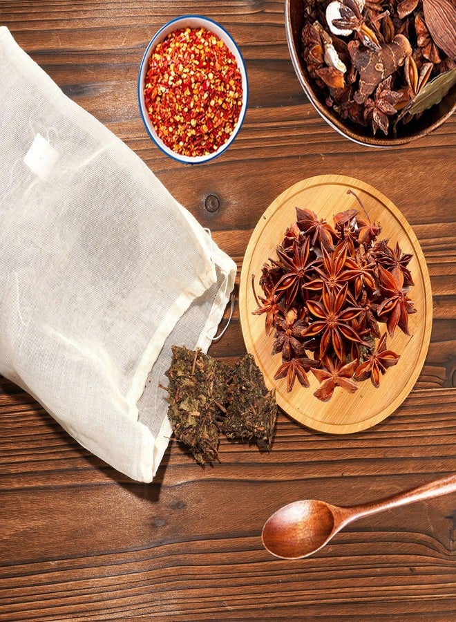RAYNAG 30 Pack Reusable Soup Bags, Kitchen Spice Bags Cotton Mesh Strainer Cooking Pouches Simmer Pot Bags Sachet Pouch Cheesecloth Drawstring Bags for Spices Herbs Coffee Tea Brew,10 x 8 inch - Image 2