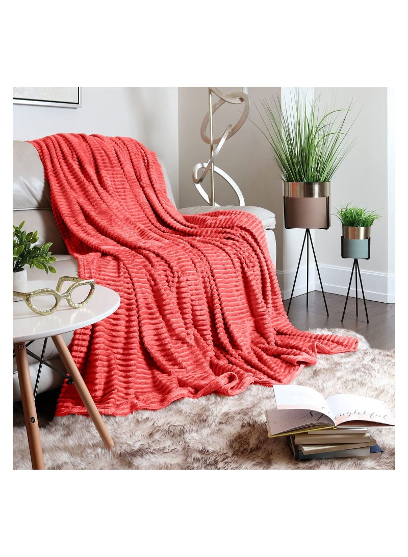 بيير دونا بطانيات من الصوف الفاخر خفيفة الوزن ومضادة للكهرباء الساكنة وبطانية حرارية مثالية للأريكة بطانية مريحة لغرفة المعيشة والسرير والأريكة 200 سم في 150 سم - Image 3