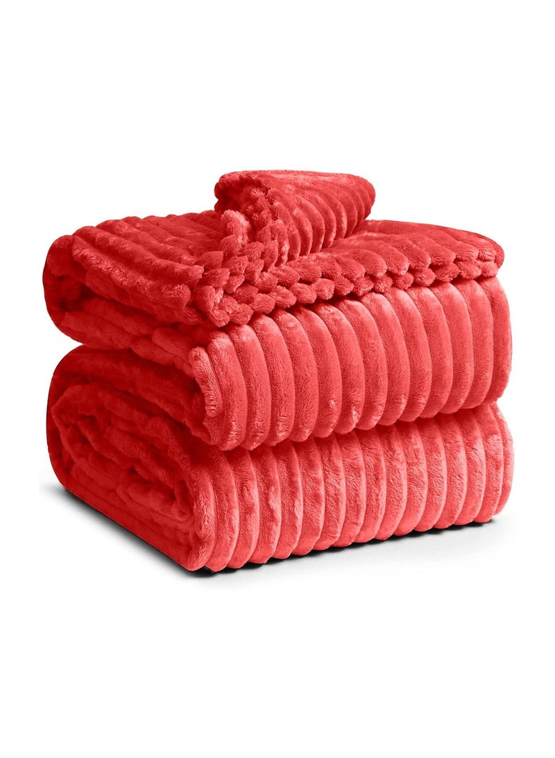 بيير دونا بطانيات من الصوف الفاخر خفيفة الوزن ومضادة للكهرباء الساكنة وبطانية حرارية مثالية للأريكة بطانية مريحة لغرفة المعيشة والسرير والأريكة 200 سم في 150 سم - Image 2