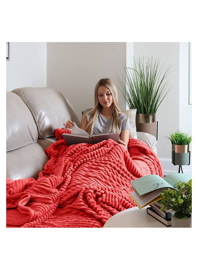 بيير دونا بطانيات من الصوف الفاخر خفيفة الوزن ومضادة للكهرباء الساكنة وبطانية حرارية مثالية للأريكة بطانية مريحة لغرفة المعيشة والسرير والأريكة 200 سم في 150 سم - Image 1