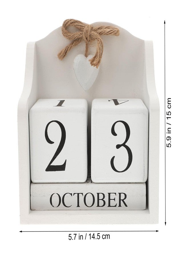 ULTNICE Wooden Perpetual Calendar Decorative Block for Home and Office Rustic European Style Date Display with White Finish Ideal Photography Prop and Desk Accessory (5.7 X 5.9 in) - Image 4