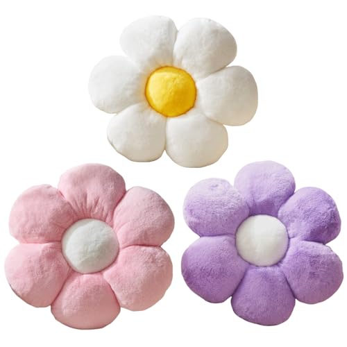 Vdoioe Daisy Pillow, 15.7In Cute Flower Shaped Decorative Plush Pillow for Sofa, Couch, Bed & Reading Tent - Image 1