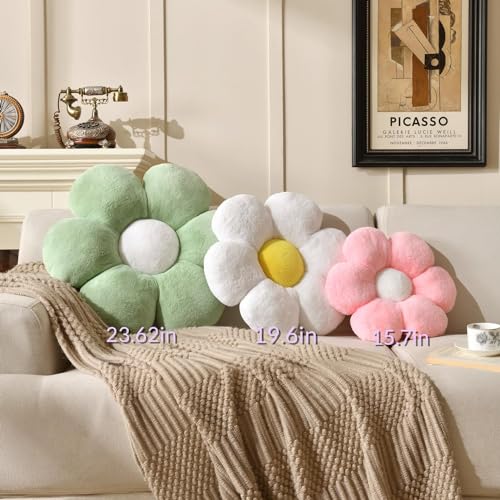 Vdoioe Daisy Pillow, 15.7In Cute Flower Shaped Decorative Plush Pillow for Sofa, Couch, Bed & Reading Tent - Image 4