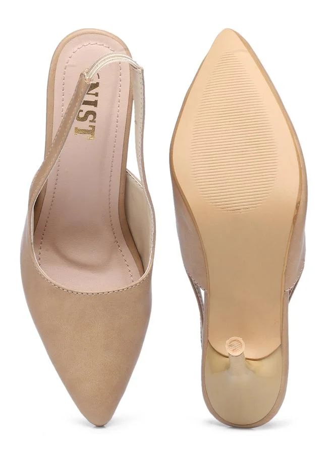 GNIST GNIST Plain Pointed Toe Stiletto Heel Slingback Shoes