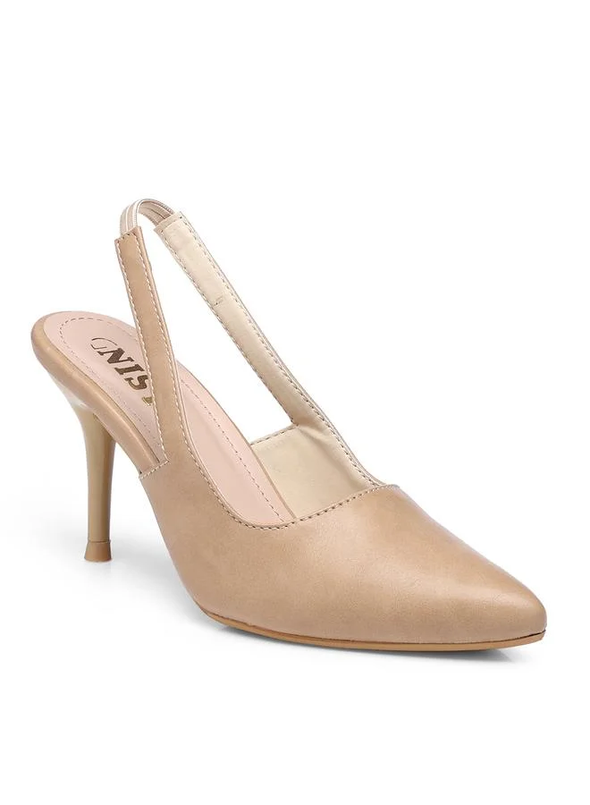 جنيست GNIST Plain Pointed Toe Stiletto Heel Slingback Shoes