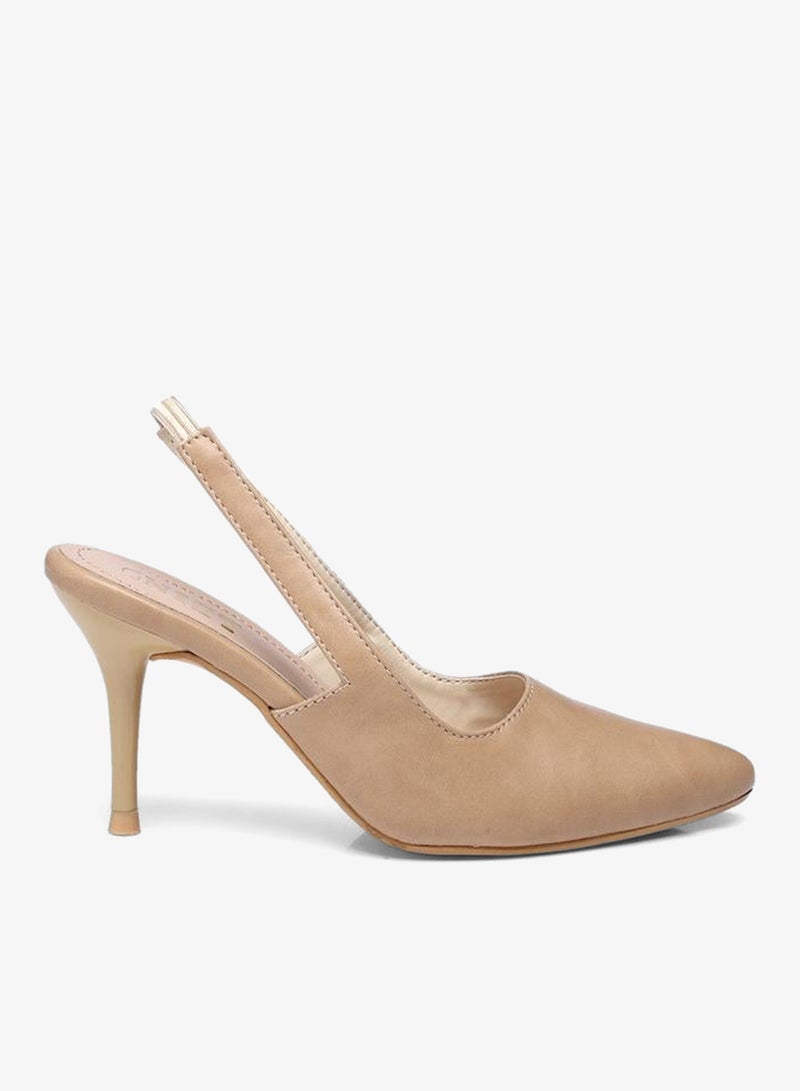 GNIST Plain Pointed Toe Stiletto Heel Slingback Shoes - Image 1