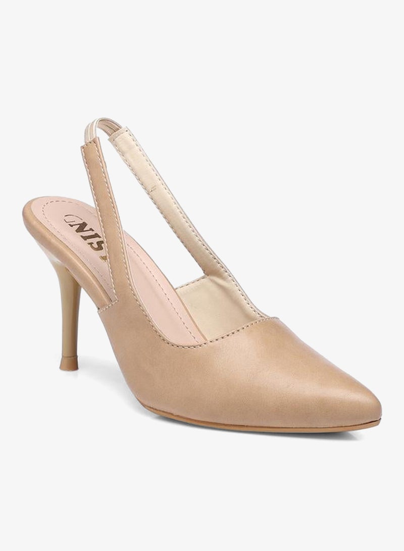 GNIST Plain Pointed Toe Stiletto Heel Slingback Shoes - Image 2