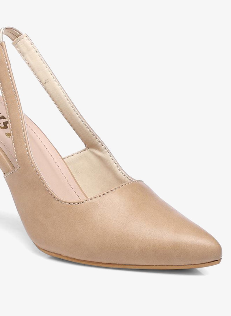 GNIST Plain Pointed Toe Stiletto Heel Slingback Shoes - Image 3