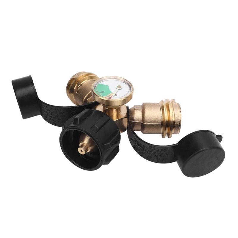 Gas Tank Splitter 2 Way Built in Pressure Gauge Aluminum Alloy High Temp Proof for RV Van Trailer - Image 4
