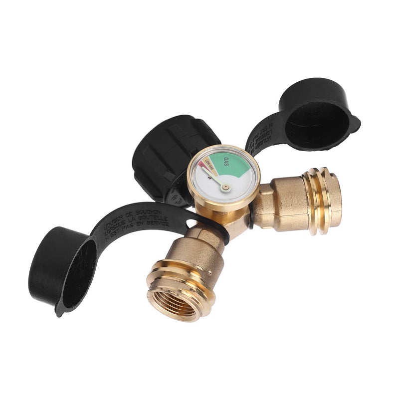 Gas Tank Splitter 2 Way Built in Pressure Gauge Aluminum Alloy High Temp Proof for RV Van Trailer - Image 3