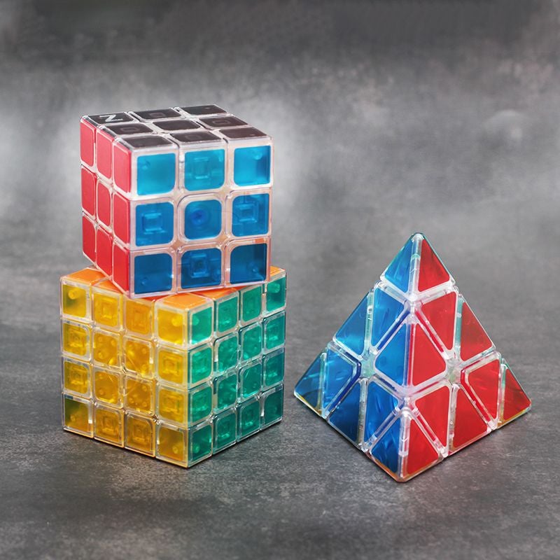 ZCUBE مجموعة ألغاز مكعبات شفافة - 2×2 3×3 4×4 وهرم - لعبة تعليمية للمبتدئين - Image 2