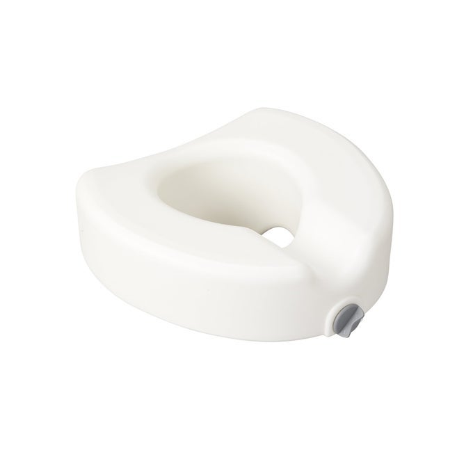 12014 PREMIUM RAISED TOILET SEAT WITH LOCK ELONGATED SEAT WHITE
