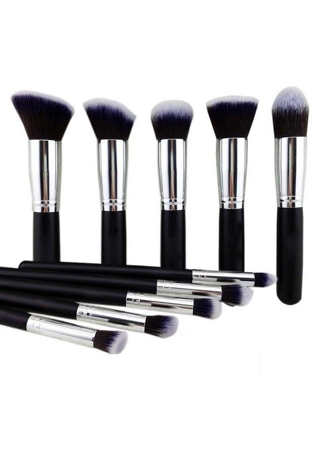 ClubComfort � 10 Pcs Makeup Brushes Set Tool Pro Foundation Eyeliner Eyeshadow Multicolor With Sponge Puff (Color May Vary)  - Image 3