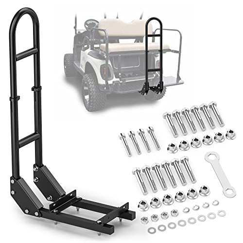 HOWBOW Golf Cart Rear Seat Grab Bar for Yamaha Club Car EZGO Universal Golf Cart Safety Seat Round Pipe Handle Rail 2734 Adjustable Height for TXT DS Golf Cart Accessories Heavy Duty Thicken Clamps - Image 1