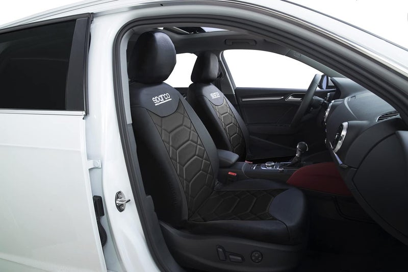 Sparco Universal Set SPC1016 Car Seat Covers Complete Black Honeycomb - Image 2