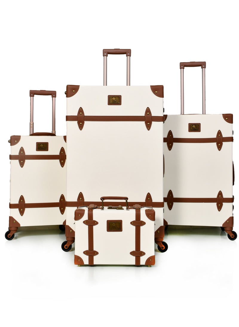 MORANO Classic MORANO  Leather Travel Bags 4 Pieces with Rotating Wheels and a Safety Lock  - Image 1