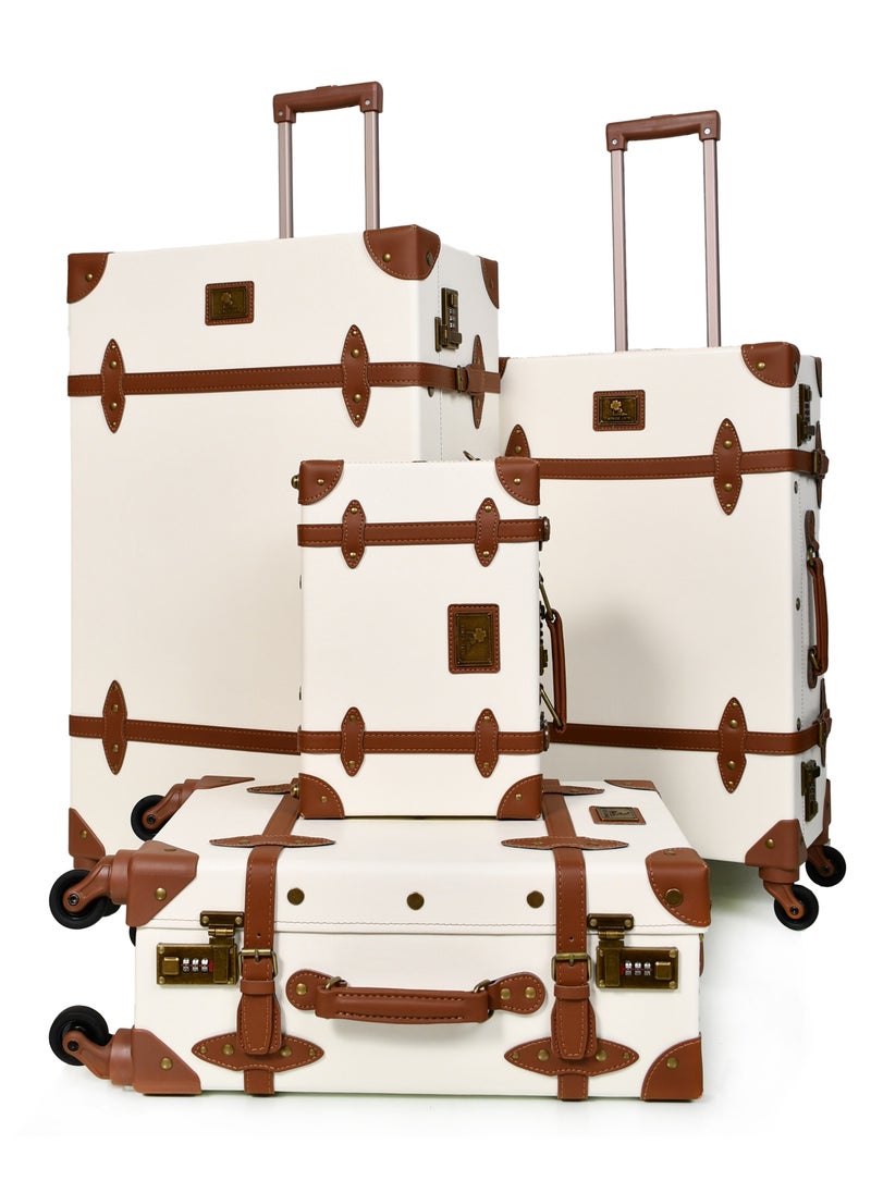MORANO Classic MORANO  Leather Travel Bags 4 Pieces with Rotating Wheels and a Safety Lock  - Image 2