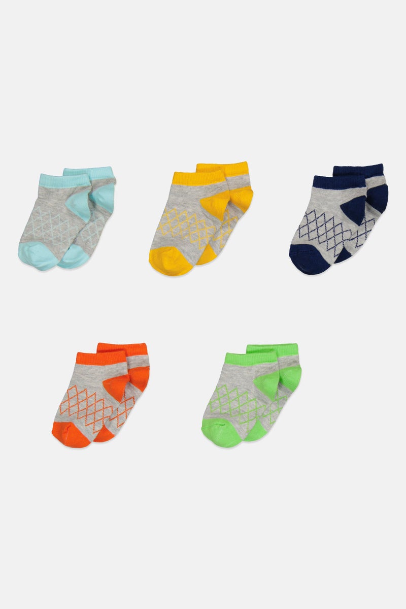 RBX Toddlers Boy 5 Pair Allover Print Ankle Socks, Multicolor - Image 2
