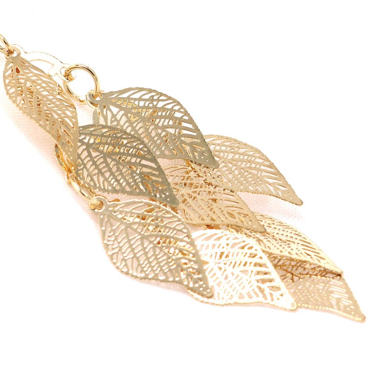 Aisansty Gold Leaf Dangle Earring for Women Boho Super Lightweight Chandelier Dangle Drop Earring - Image 4