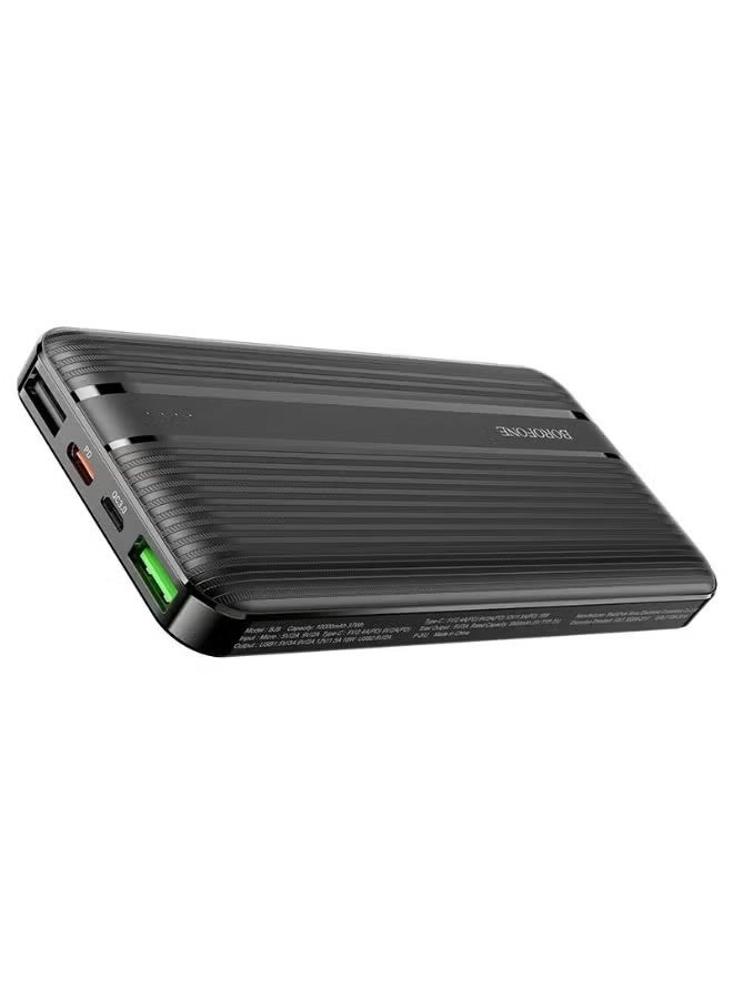 بوروفون بنك الطاقة السريع BJ9 Uranus PD+QC3.0 بسعة 10000 مللي أمبير/ساعة - أسود - Image 1