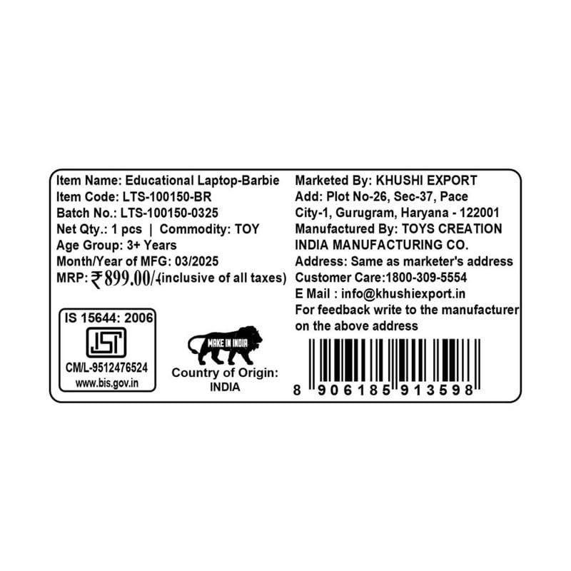 Kriiddaank Barbie Educational Laptop with Screen for Kids | Fun & Educational Toy for Kids | Safe, Engaging & Interactive Play - Image 4