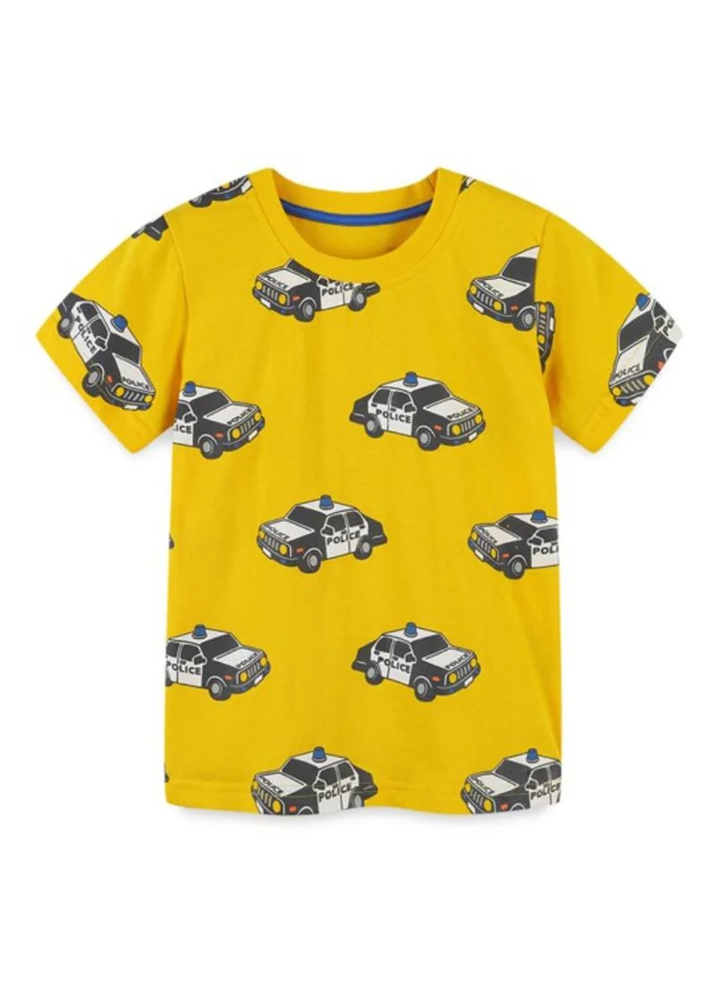 YUNIQEE Yellow Conversational Printed Round Neck T-shirt